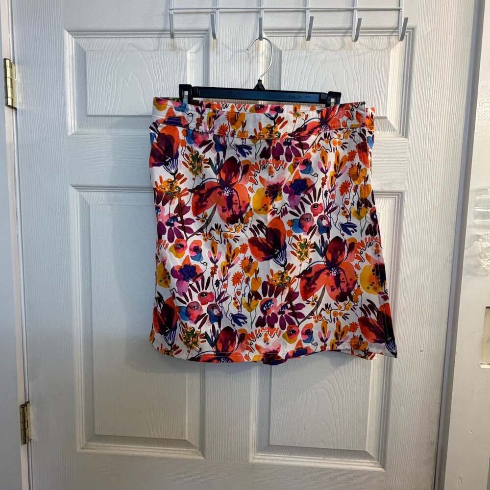 RipSkirt Hawaii Wildflower Watercolor Floral Print Wrap Skirt Swim Cover-Up Size